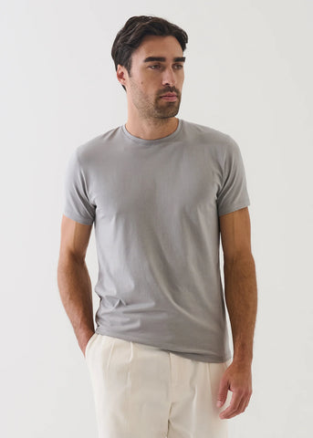 Patrick Assaraf Pima Cotton Stretch S/S Crew - Smog