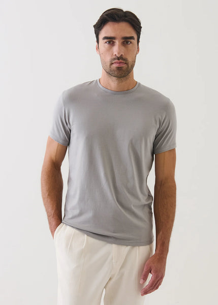 Patrick Assaraf Pima Cotton Stretch S/S Crew - Smog