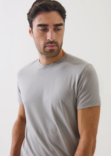Patrick Assaraf Pima Cotton Stretch S/S Crew - Smog