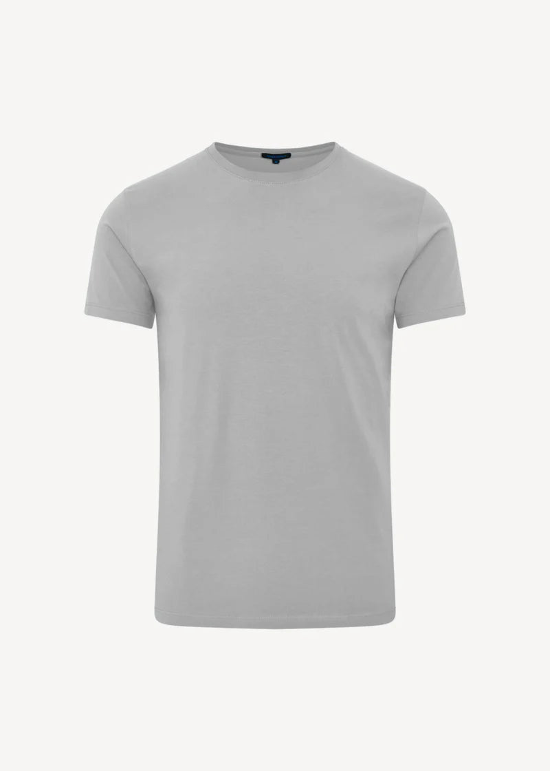 Patrick Assaraf Pima Cotton Stretch S/S Crew - Mellow Grey