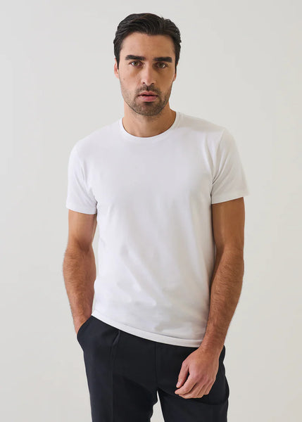 Patrick Assaraf Pima Cotton Stretch S/S Crew - White