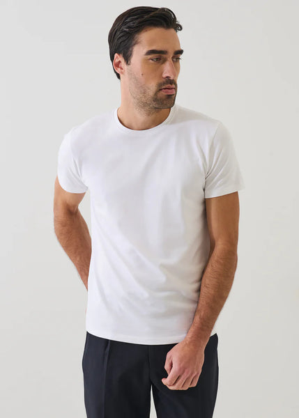 Patrick Assaraf Pima Cotton Stretch S/S Crew - White