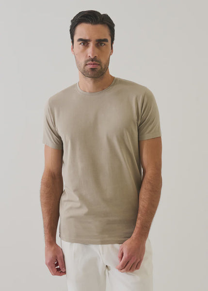 Patrick Assaraf Pima Cotton Stretch S/S Crew - Dune