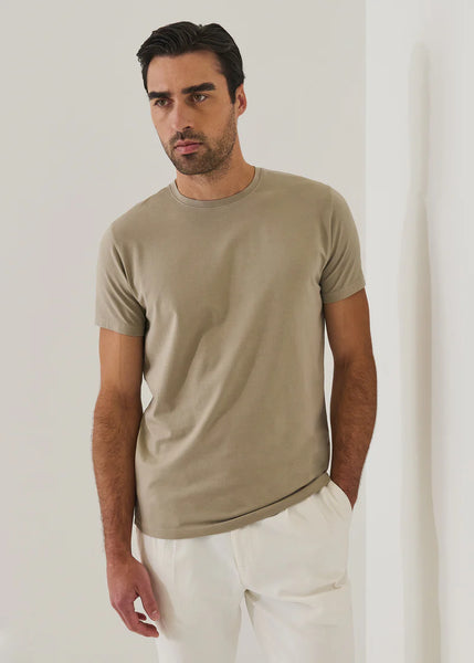Patrick Assaraf Pima Cotton Stretch S/S Crew - Dune