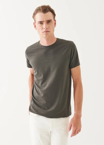 Patrick Assaraf Pima Cotton Stretch S/S Crew - Thyme