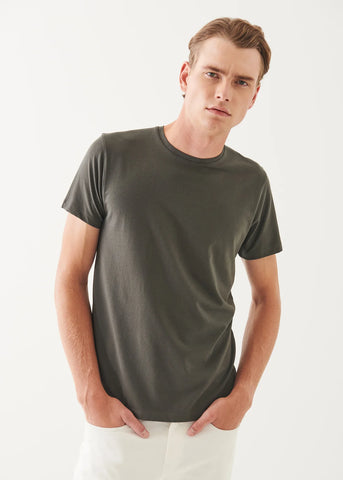 Patrick Assaraf Pima Cotton Stretch S/S Crew - Thyme