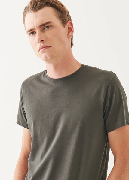 Patrick Assaraf Pima Cotton Stretch S/S Crew - Thyme