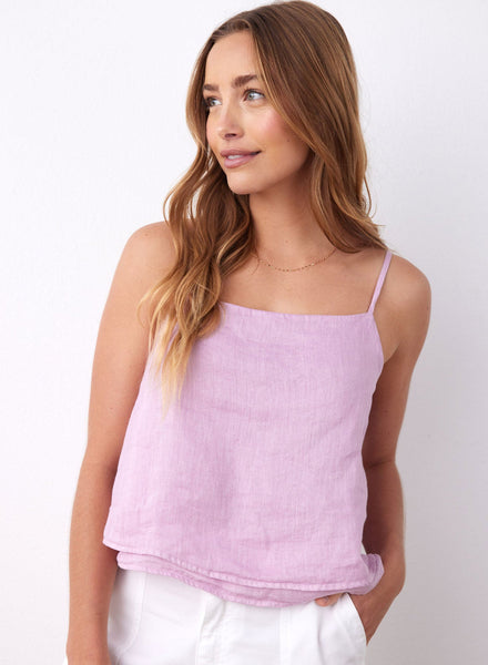 Bella Dahl Layered Button Back Cami in Pale Orchid