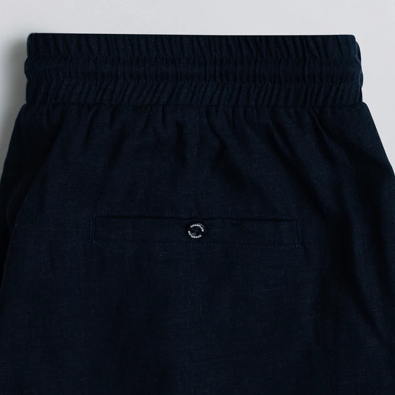 Champlain Linen Drawstring Shorts - Navy