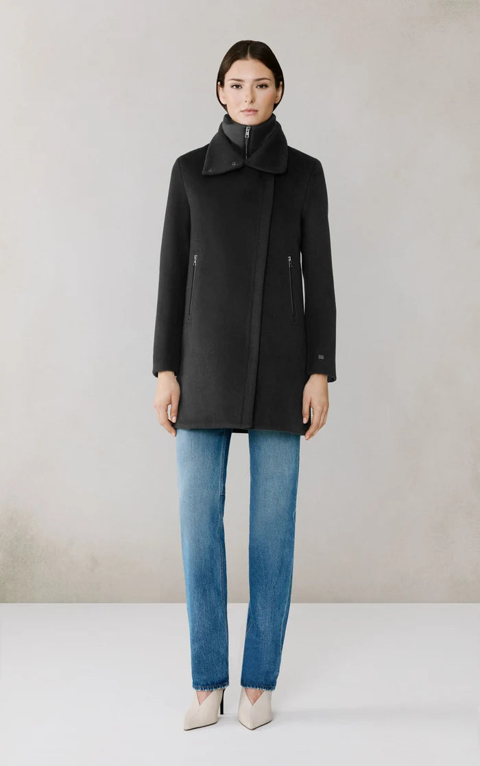 Soia&Kyo Abbi Wool Coat with Removable Bib in Black