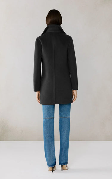 Soia&Kyo Abbi Mix Media Wool Coat in Black