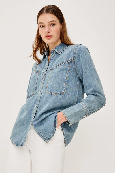 Rails Acton Cotton Lyocell Denim Shirt in Western Blue