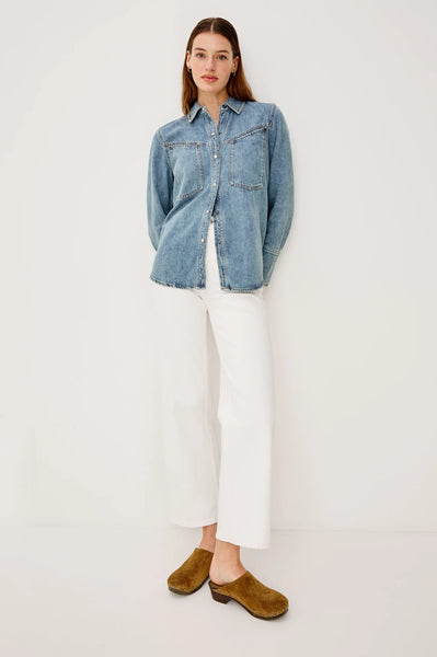 Rails Acton Cotton Lyocell Denim Shirt in Western Blue
