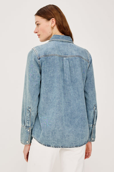 Rails Acton Cotton Lyocell Denim Shirt in Western Blue
