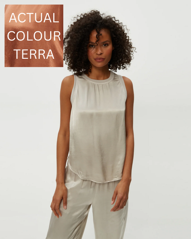 michael stars Shay rib binding tank top in  terra