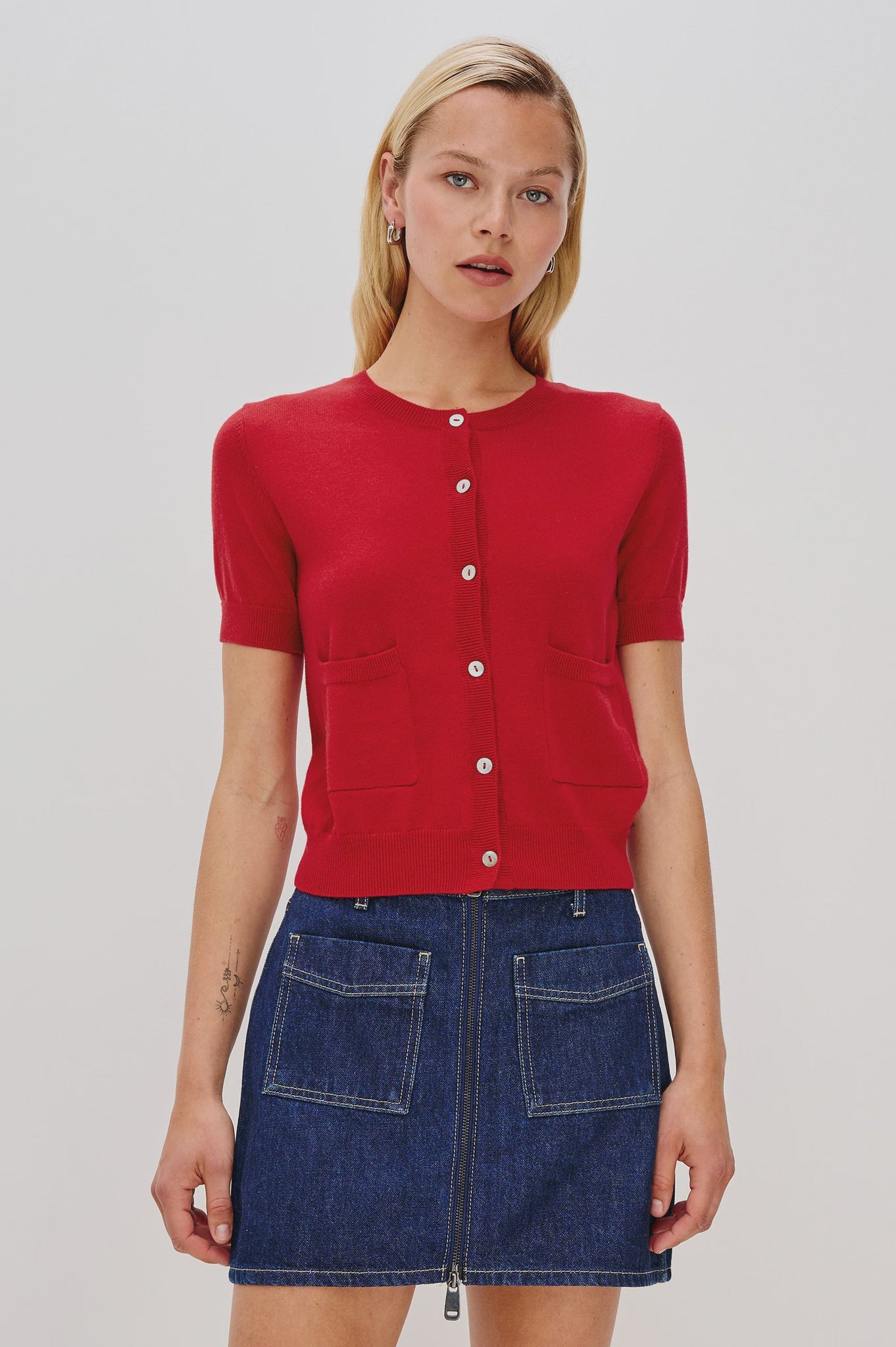 Rails Aisley Short Sleeve Sweater in Crimson
