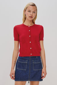 Rails Aisley Short Sleeve Sweater in Crimson