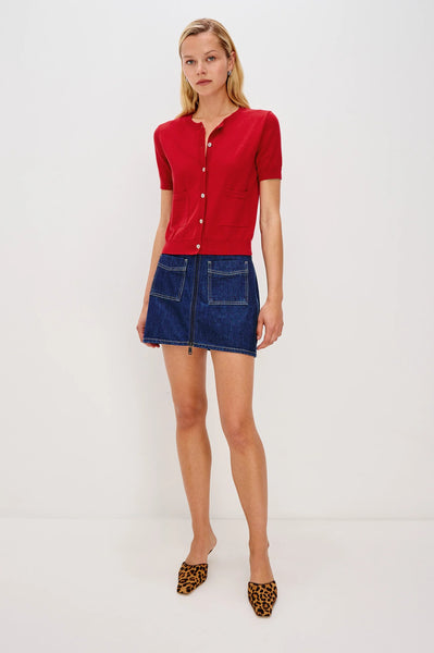 Rails Aisley Short Sleeve Sweater in Crimson