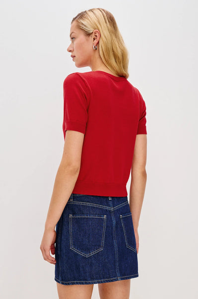 Rails Aisley Short Sleeve Sweater in Crimson
