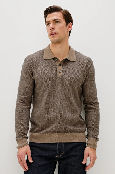 Rails Men's Anders L/S Sweater Polo - Flax Navy
