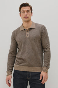 Rails Men's Anders L/S Sweater Polo - Flax Navy