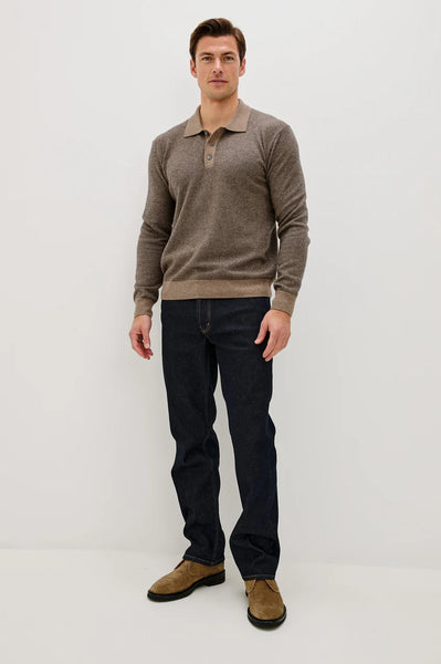 Rails Men's Anders L/S Sweater Polo - Flax Navy