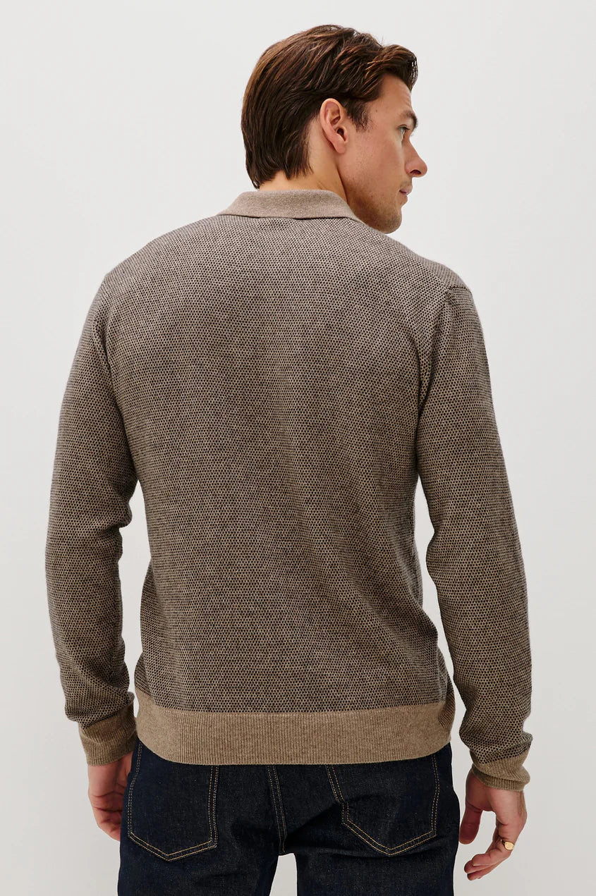 Rails Men's Anders L/S Sweater Polo - Flax Navy