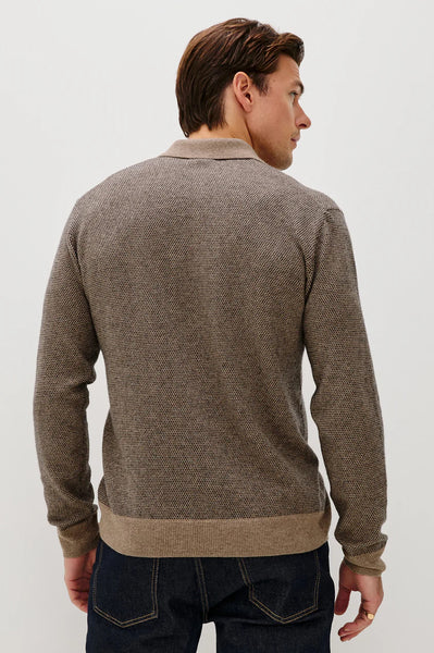 Rails Men's Anders L/S Sweater Polo - Flax Navy