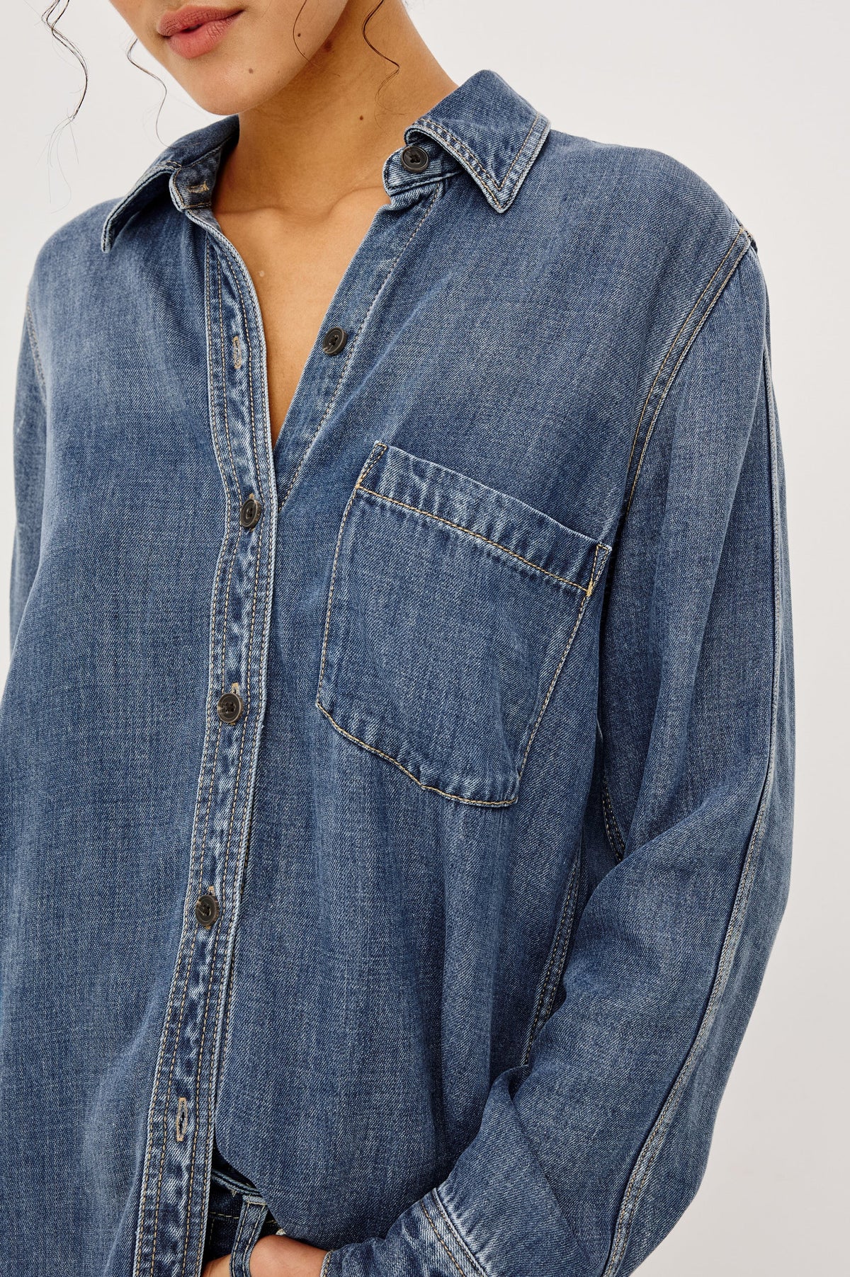 Rails Atticus Denim Shirt in Antique Blue