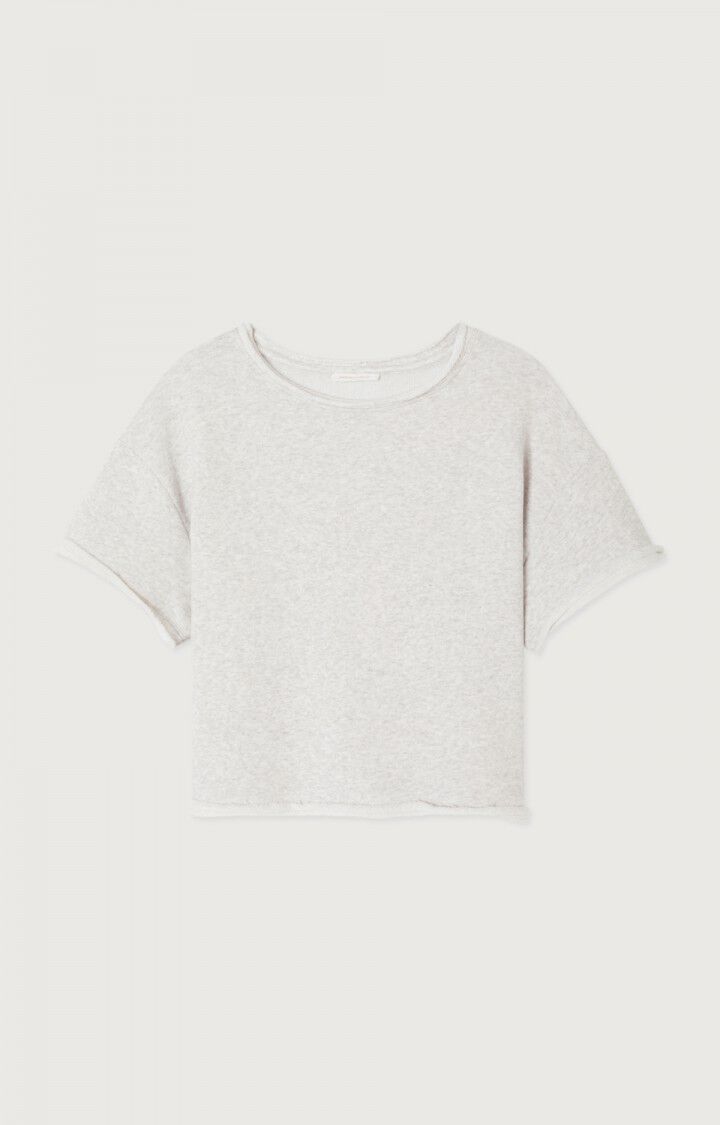 American Vintage ATUBAY  Short Sleeve Sweatshirt in Arctic Melange