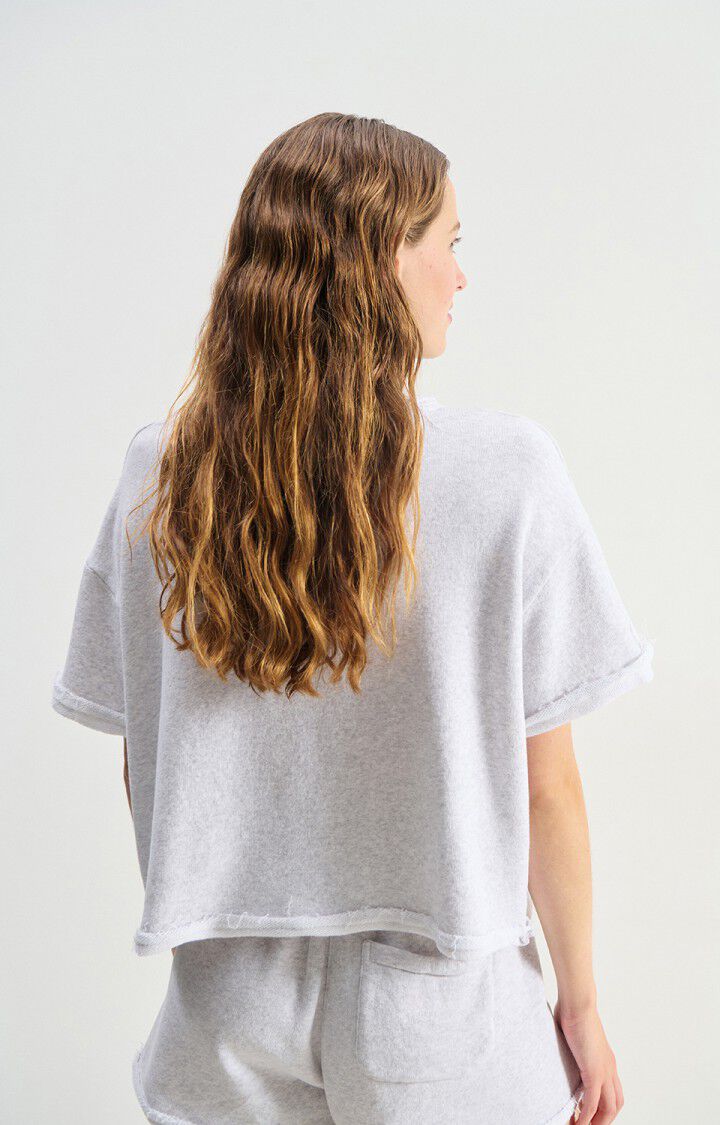 American Vintage ATUBAY  Short Sleeve Sweatshirt in Arctic Melange