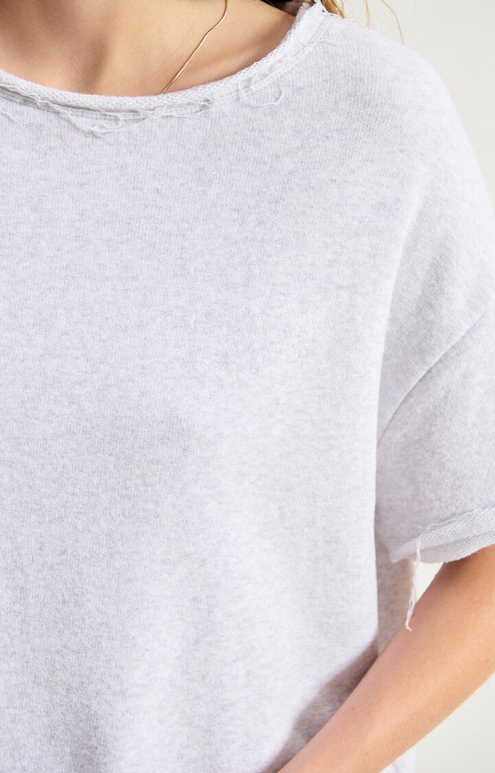 American Vintage ATUBAY  Short Sleeve Sweatshirt in Arctic Melange