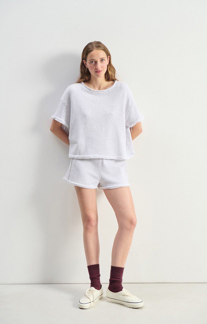 American Vintage ATUBAY  Short Sleeve Sweatshirt in Arctic Melange