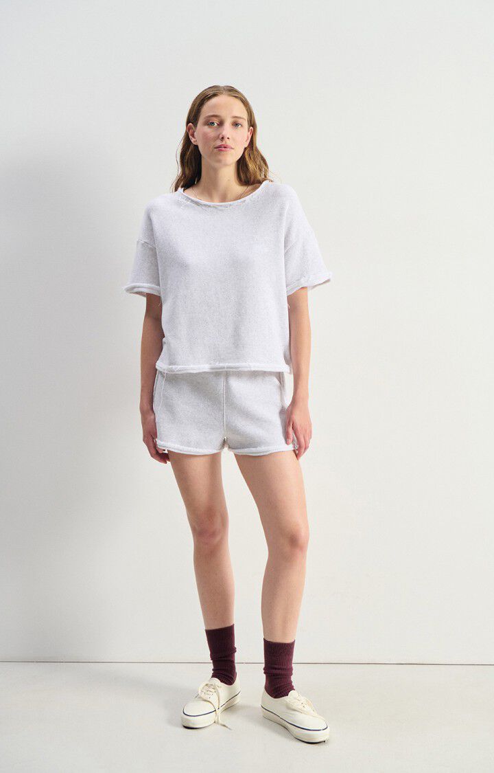 American Vintage ATUBAY  Short Sleeve Sweatshirt in Arctic Melange