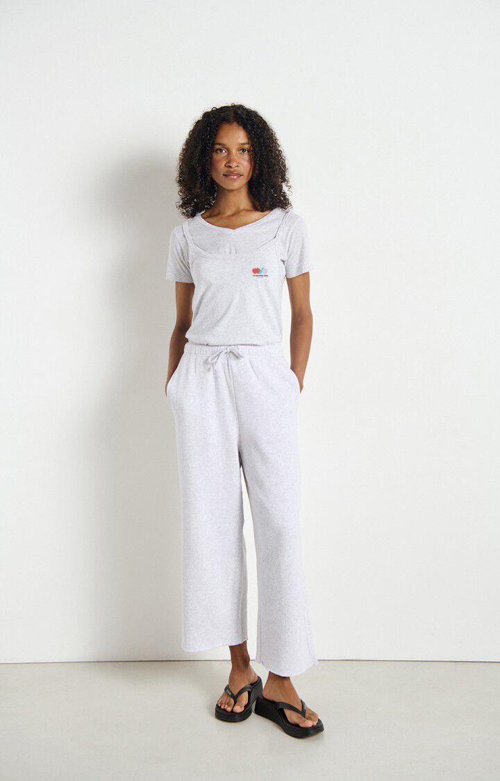 American Vintage ATUBAY Crop Sweatpant in Arctic Melange