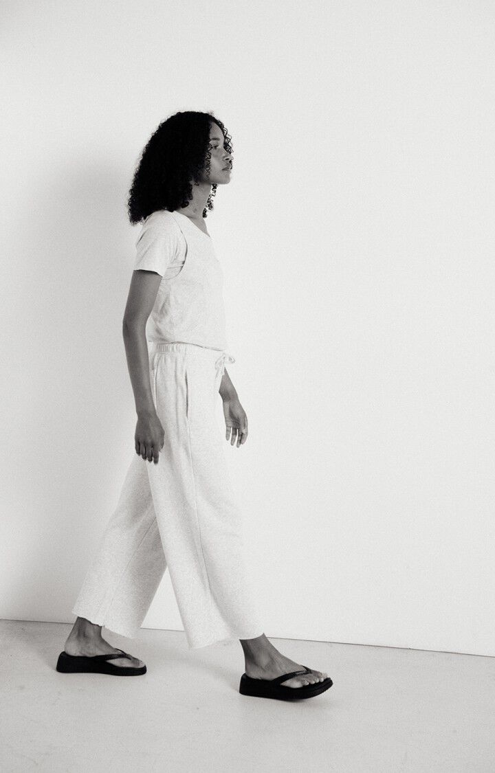 American Vintage ATUBAY Crop Sweatpant in Arctic Melange