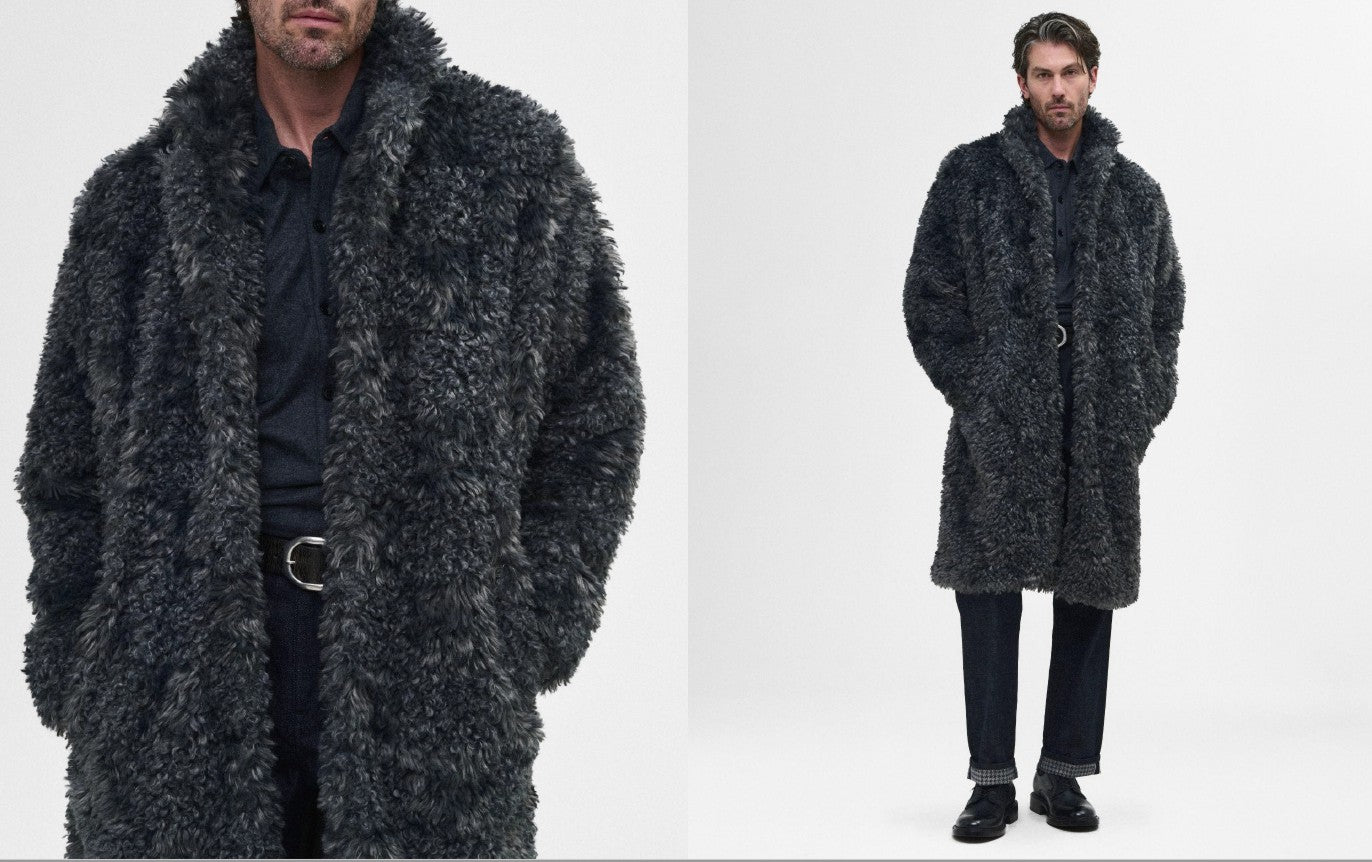 John Varvatos Ace Faux Fur Coat - Sting Ray