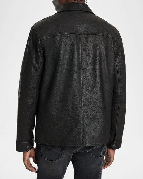 John Varvatos ASHER  Crinkle Leather Jacket - Black