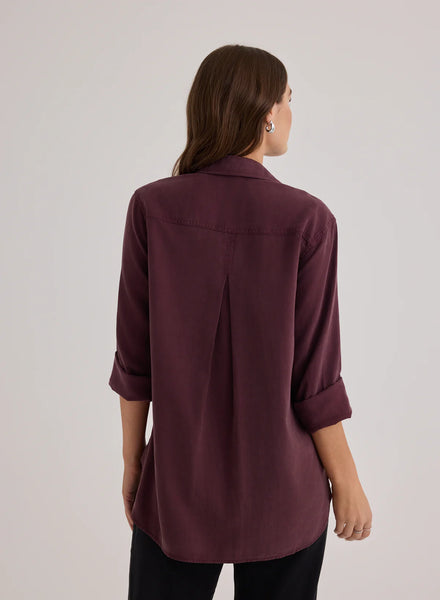 Bella Dahl Shirt Tail Button Down - Pinot Noir