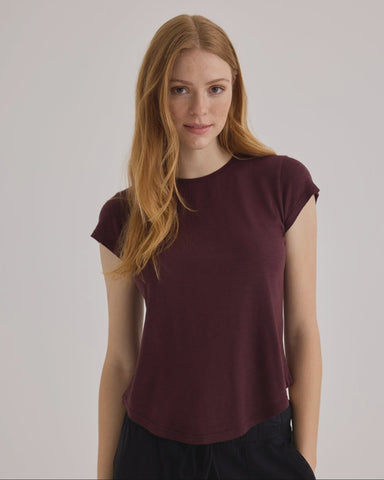 Bella Dahl Baby Crew Tee - Pinot Noir