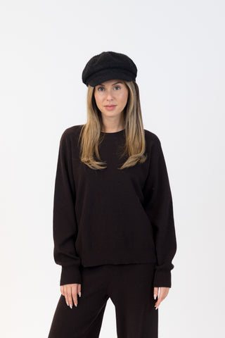 Lyla & Luxe Baker Boy Hat in Black
