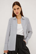 Rails Beck Stripe Shirt in Ivory Steel Blue