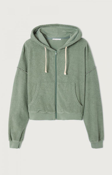 American Vintage BOBYPARK Zip-Up Hoodie in Clay