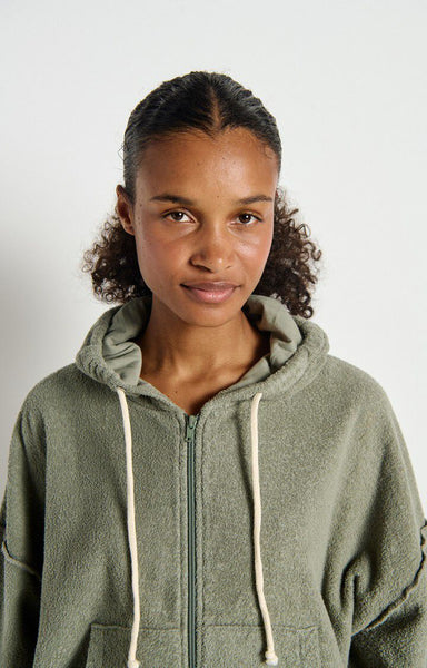 American Vintage BOBYPARK Zip-Up Hoodie in Clay