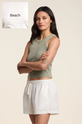 Velvet Sari Rib Stretch Cotton Tank in Beach