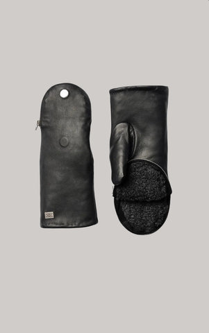 Soia&Kyo Betrice-N Faux Fur Lined Mittens in Black