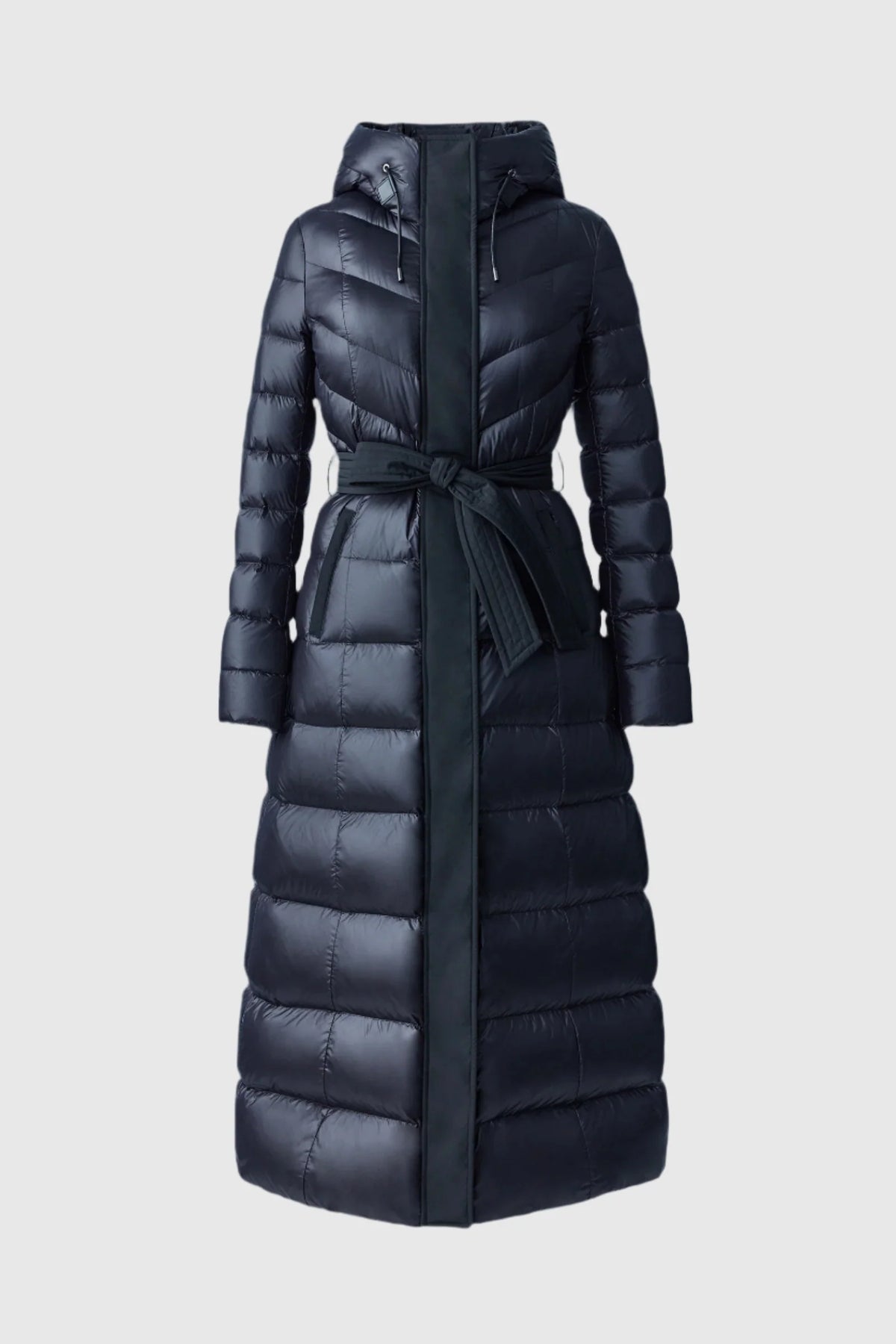 Mackage Calina  Lustrous Down Maxi Coat in Black