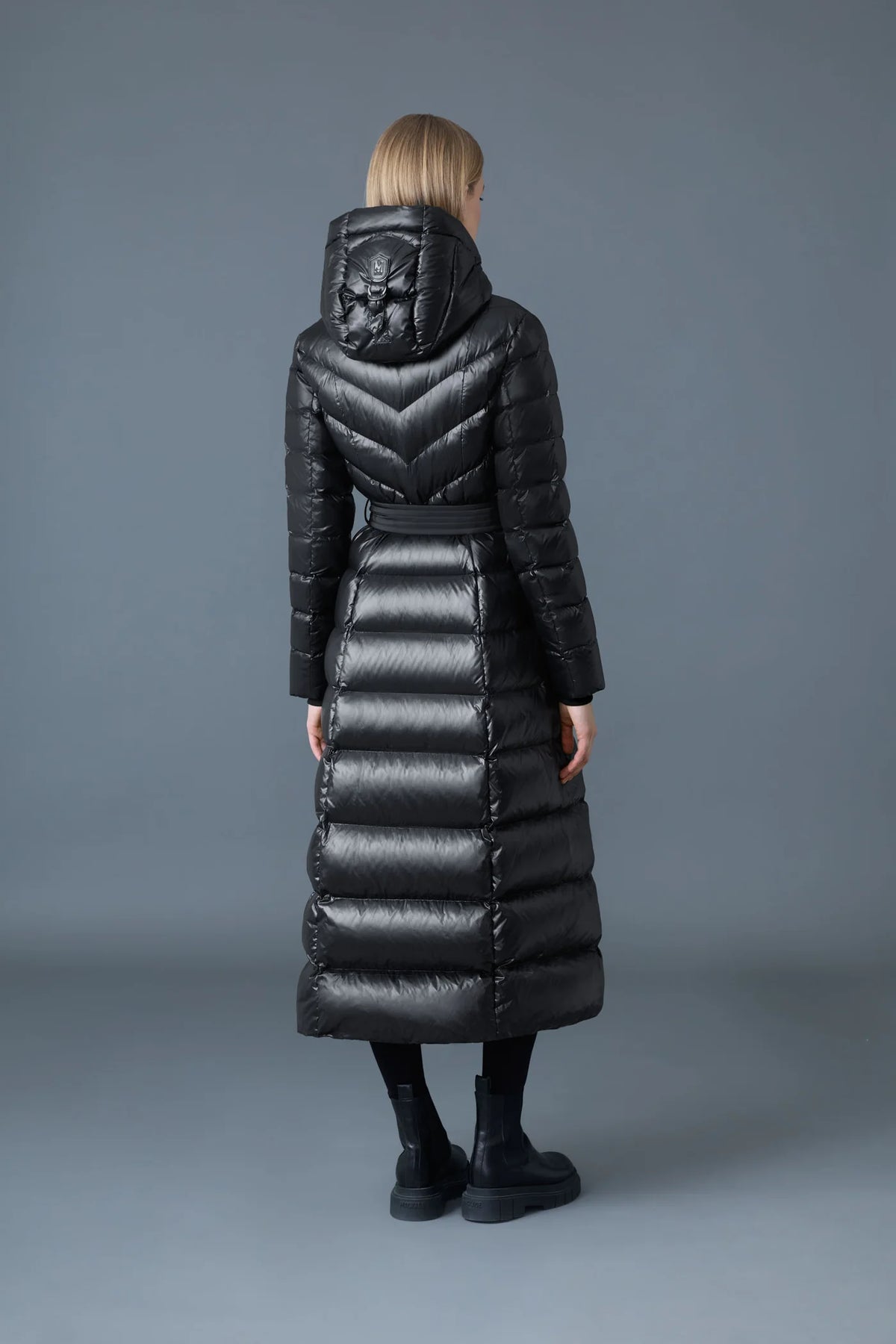 Mackage Calina  Lustrous Down Maxi Coat in Black