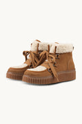 Ilse Jacobsen Calira02 Suede Boots with Laces in Cashew Clay