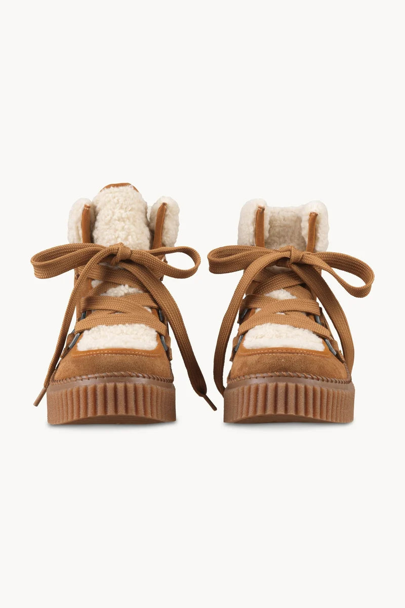 Ilse Jacobsen Calira02 Suede Boots with Laces in Cashew Clay